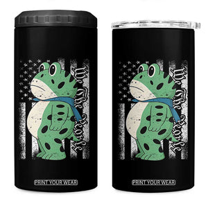 We The People Portland Frog 4 in 1 Can Cooler Tumbler Patriotic Protest American Flag TS02 One Size: 16 oz Black Print Your Wear