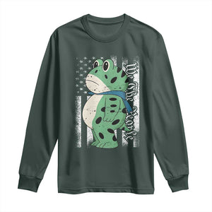 We The People Portland Frog Long Sleeve Shirt Patriotic Protest American Flag TS02 Dark Forest Green Print Your Wear