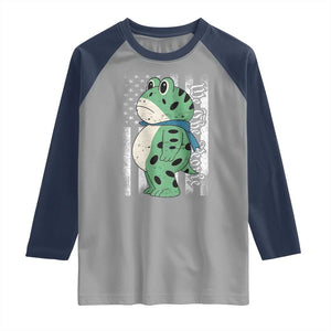 We The People Portland Frog Raglan Shirt Patriotic Protest American Flag TS02 Sport Gray Navy Print Your Wear