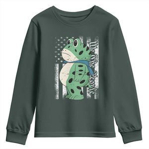 We The People Portland Frog Youth Sweatshirt Patriotic Protest American Flag TS02 Dark Forest Green Print Your Wear
