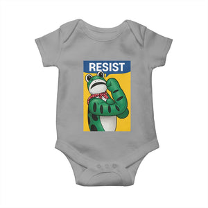 Resist Rosie Frog Baby Onesie Protest Parody Feminist Retro Poster TS02 Sport Gray Print Your Wear