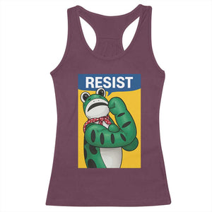 Resist Rosie Frog Racerback Tank Top Protest Parody Feminist Retro Poster TS02 Maroon Print Your Wear