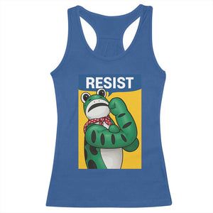 Resist Rosie Frog Racerback Tank Top Protest Parody Feminist Retro Poster TS02 Royal Blue Print Your Wear