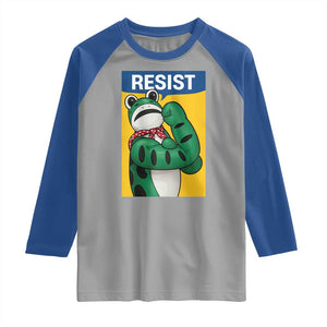 Resist Rosie Frog Raglan Shirt Protest Parody Feminist Retro Poster TS02 Sport Gray Royal Print Your Wear
