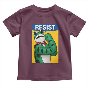 Resist Rosie Frog Toddler T Shirt Protest Parody Feminist Retro Poster TS02 Maroon Print Your Wear