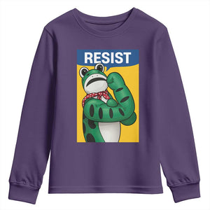 Resist Rosie Frog Youth Sweatshirt Protest Parody Feminist Retro Poster TS02 Purple Print Your Wear