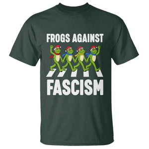 Santa Frog Against Fascism T Shirt Christmas Holiday Frogs Band Resistance Protest TS02 Dark Forest Green Print Your Wear