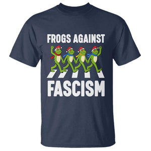 Santa Frog Against Fascism T Shirt Christmas Holiday Frogs Band Resistance Protest TS02 Navy Print Your Wear