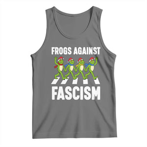 Santa Frog Against Fascism Tank Top Christmas Holiday Frogs Band Resistance Protest TS02 Black Heather Print Your Wear
