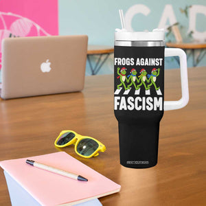 Santa Frog Against Fascism Tumbler With Handle Christmas Holiday Frogs Band Resistance Protest TS02 Print Your Wear