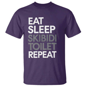 Eat Sleep Skibidi Toilet Repeat T Shirt Funny Gen Alpha Slang TS02 Purple Print Your Wear