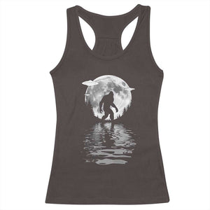 Bigfoot Racerback Tank Top Sasquatch Under The Moon Cryptid TS02 Dark Chocolate Print Your Wear