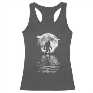 Bigfoot Racerback Tank Top Sasquatch Under The Moon Cryptid TS02 Dark Heather Print Your Wear