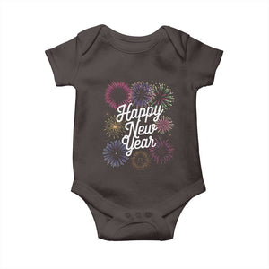 Happy New Year 2025 Baby Onesie Fireworks Party Supplies Family Matching TS02 Dark Chocolate Print Your Wear