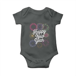 Happy New Year 2025 Baby Onesie Fireworks Party Supplies Family Matching TS02 Dark Heather Print Your Wear