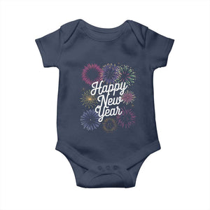 Happy New Year 2025 Baby Onesie Fireworks Party Supplies Family Matching TS02 Navy Print Your Wear