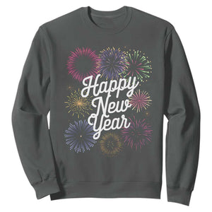 Happy New Year 2025 Sweatshirt Fireworks Party Supplies Family Matching TS02 Dark Heather Print Your Wear