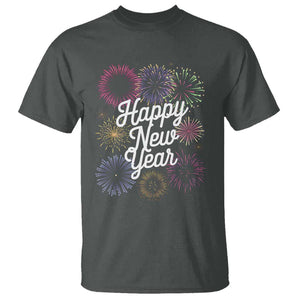 Happy New Year 2025 T Shirt Fireworks Party Supplies Family Matching TS02 Dark Heather Print Your Wear