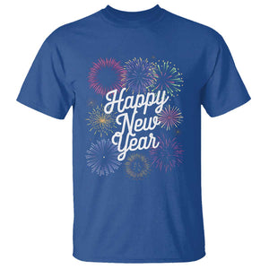 Happy New Year 2025 T Shirt Fireworks Party Supplies Family Matching TS02 Royal Blue Print Your Wear