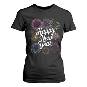 Happy New Year 2025 T Shirt For Women Fireworks Party Supplies Family Matching TS02 Black Print Your Wear