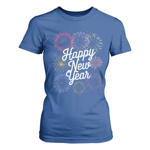Happy New Year 2025 T Shirt For Women Fireworks Party Supplies Family Matching TS02 Royal Blue Print Your Wear