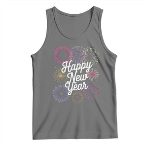 Happy New Year 2025 Tank Top Fireworks Party Supplies Family Matching TS02 Black Heather Print Your Wear