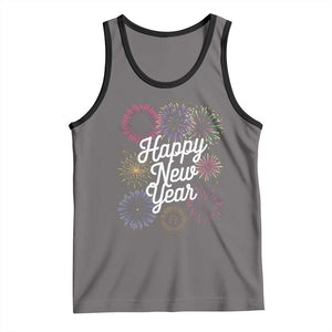 Happy New Year 2025 Tank Top Fireworks Party Supplies Family Matching TS02 Deep Heather Black Print Your Wear