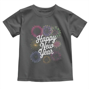 Happy New Year 2025 Toddler T Shirt Fireworks Party Supplies Family Matching TS02 Dark Heather Print Your Wear