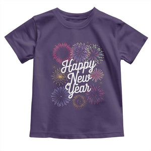 Happy New Year 2025 Toddler T Shirt Fireworks Party Supplies Family Matching TS02 Purple Print Your Wear