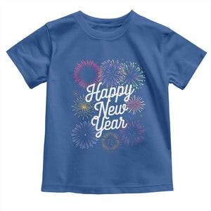 Happy New Year 2025 Toddler T Shirt Fireworks Party Supplies Family Matching TS02 Royal Blue Print Your Wear