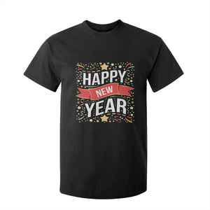 Happy New Year 2025 T Shirt For Kid Confetti Fireworks Party Supplies Family Matching TS02 Black Print Your Wear