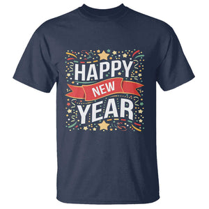 Happy New Year 2025 T Shirt Confetti Fireworks Party Supplies Family Matching TS02 Navy Print Your Wear
