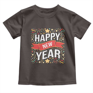 Happy New Year 2025 Toddler T Shirt Confetti Fireworks Party Supplies Family Matching TS02 Dark Chocolate Print Your Wear