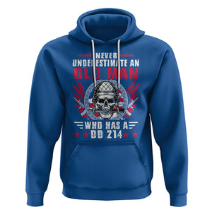Soldier Skull Hoodie Never Underestimate An Old Man Who Has A DD214 TS02 Royal Blue Printyourwear