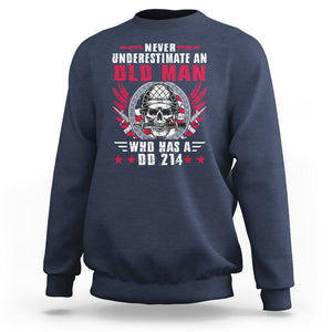 Soldier Skull Sweatshirt Never Underestimate An Old Man Who Has A DD214 TS02 Navy Printyourwear