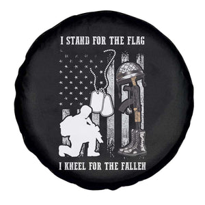 American Veteran Spare Tire Cover We Stand For the Flag We Kneel For The Fallen US Patriots TS02 Print Your Wear