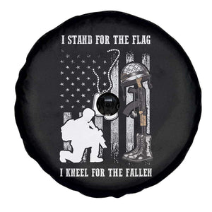 American Veteran Spare Tire Cover We Stand For the Flag We Kneel For The Fallen US Patriots TS02 Print Your Wear