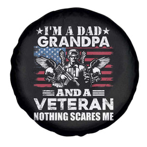 American Veteran Spare Tire Cover I'm A Dad Grandpa And A Veteran Funny For Papa Grandpa Pride TS02 Print Your Wear