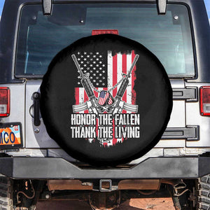 American Veteran Spare Tire Cover Honor The Fallen Thank The Living Memorial Day Veterans Day TS02 No hole Black Print Your Wear