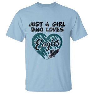 A Girl Who Loves Eagle T Shirt TS02 Light Blue Print Your Wear
