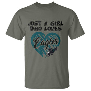A Girl Who Loves Eagle T Shirt TS02 Military Green Print Your Wear