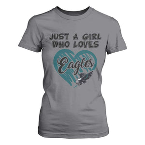 A Girl Who Loves Eagle T Shirt For Women TS02 Charcoal Print Your Wear