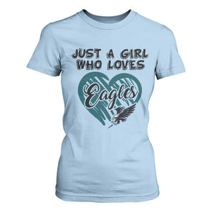 A Girl Who Loves Eagle T Shirt For Women TS02 Light Blue Print Your Wear