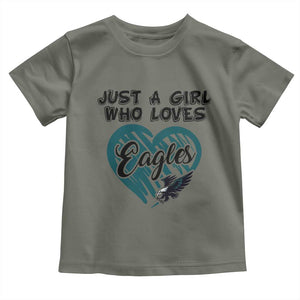 A Girl Who Loves Eagle Toddler T Shirt TS02 Military Green Print Your Wear