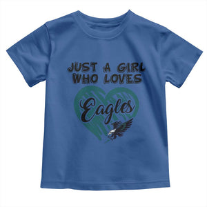 A Girl Who Loves Eagle Toddler T Shirt TS02 Royal Blue Print Your Wear