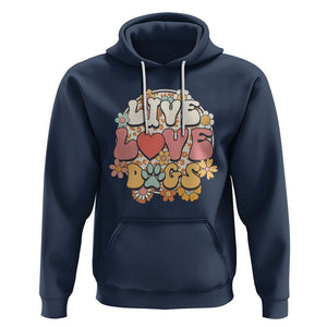 Dog Lover Hoodie Live Love Dogs Retro Groovy TS02 Navy Printyourwear
