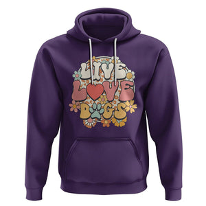 Dog Lover Hoodie Live Love Dogs Retro Groovy TS02 Purple Printyourwear