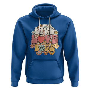 Dog Lover Hoodie Live Love Dogs Retro Groovy TS02 Royal Blue Printyourwear