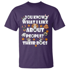 Funny Dog Lover T Shirt You Know What I Like About People Their Dogs TS02 Purple Printyourwear
