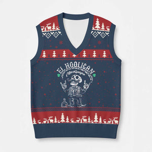 Funny Mexican Mariachi Skeleton V-Neck Knit Sweater Vest El Hooligan Mas Guapo Very Handsome TS02 Navy Red Print Your Wear